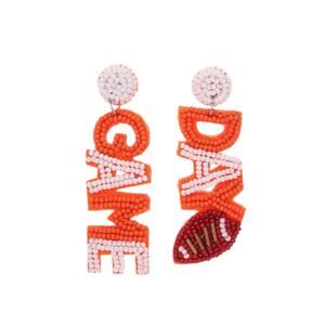 Beaded‎ Football Earrings GAME DAY